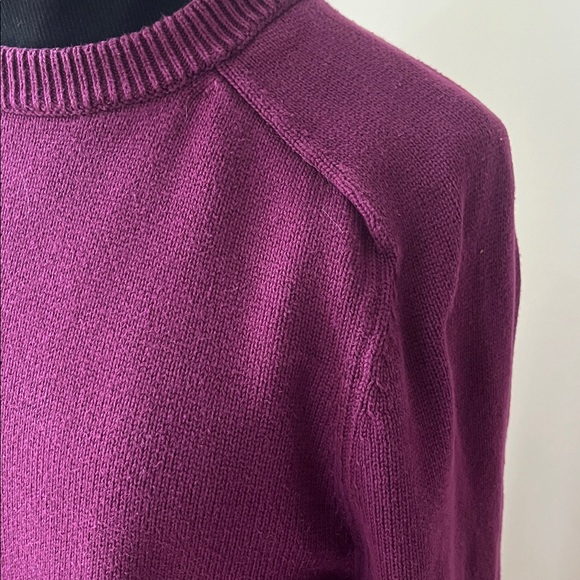J. Crew 100% Cotton Knit Crewneck Sweater In Eggplant Purple - Picture 4 of 9